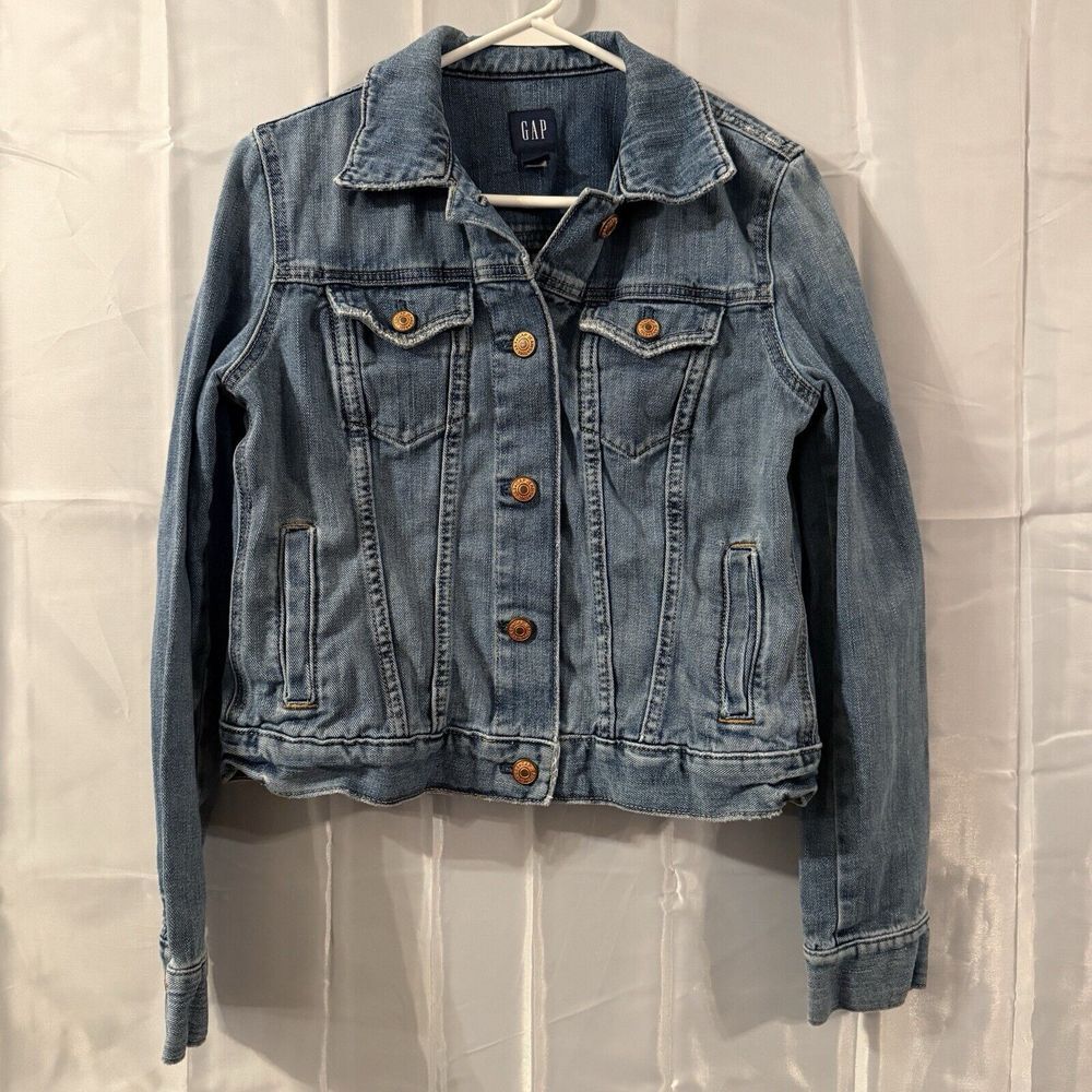 Gap Denim Jean Trucker Jacket Women's M Blue‎ Western Rockabilly 90s Y2k